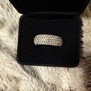 Elegant Silver Costume Crystal Ring - Size 7